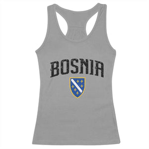 Vintage Bosnia Coat of Arms Minimalist Racerback Tank Top Golden Lily Heritage Shield Graphic TS02 Sport Gray Print Your Wear
