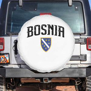 Vintage Bosnia Coat of Arms Minimalist Spare Tire Cover Golden Lily Heritage Shield Graphic