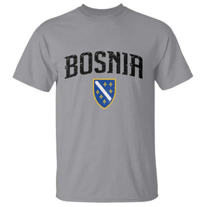 Vintage Bosnia Coat of Arms Minimalist T Shirt Golden Lily Heritage Shield Graphic TS02 Sport Gray Print Your Wear