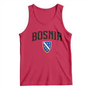 Vintage Bosnia Coat of Arms Minimalist Tank Top Golden Lily Heritage Shield Graphic TS02 Red Print Your Wear