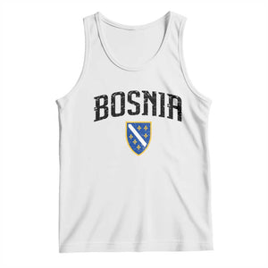 Vintage Bosnia Coat of Arms Minimalist Tank Top Golden Lily Heritage Shield Graphic TS02 White Print Your Wear