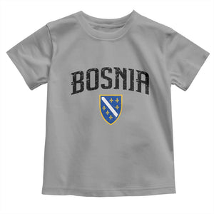 Vintage Bosnia Coat of Arms Minimalist Toddler T Shirt Golden Lily Heritage Shield Graphic TS02 Sport Gray Print Your Wear