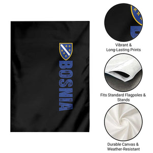 Bosnia Typography Coat of Arms Garden Flag Golden Lily Shield Modern Graphic