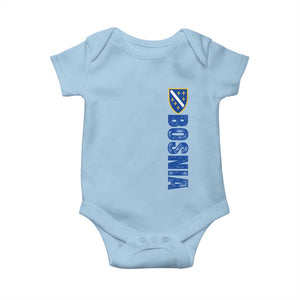 Bosnia Typography Coat of Arms Baby Onesie Golden Lily Shield Modern Graphic