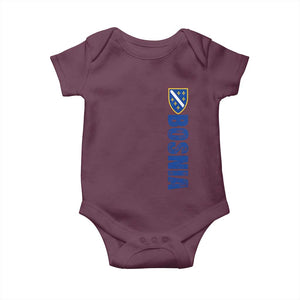 Bosnia Typography Coat of Arms Baby Onesie Golden Lily Shield Modern Graphic