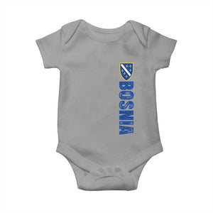 Bosnia Typography Coat of Arms Baby Onesie Golden Lily Shield Modern Graphic