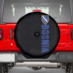 Bosnia Typography Coat of Arms Spare Tire Cover Golden Lily Shield Modern Graphic