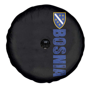 Bosnia Typography Coat of Arms Spare Tire Cover Golden Lily Shield Modern Graphic