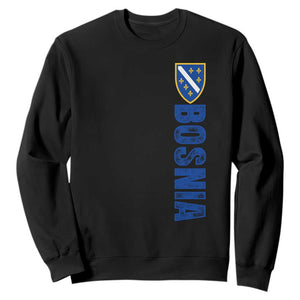 Bosnia Typography Coat of Arms Sweatshirt Golden Lily Shield Modern Graphic