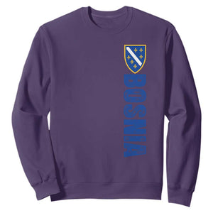 Bosnia Typography Coat of Arms Sweatshirt Golden Lily Shield Modern Graphic