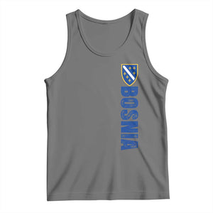 Bosnia Typography Coat of Arms Tank Top Golden Lily Shield Modern Graphic