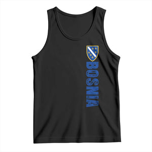 Bosnia Typography Coat of Arms Tank Top Golden Lily Shield Modern Graphic