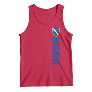 Bosnia Typography Coat of Arms Tank Top Golden Lily Shield Modern Graphic