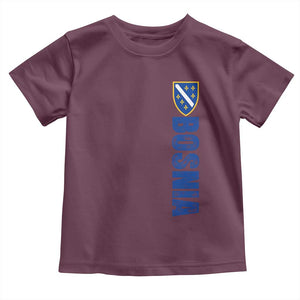 Bosnia Typography Coat of Arms Toddler T Shirt Golden Lily Shield Modern Graphic