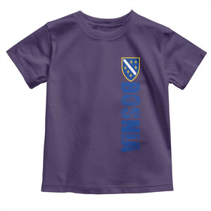 Bosnia Typography Coat of Arms Toddler T Shirt Golden Lily Shield Modern Graphic