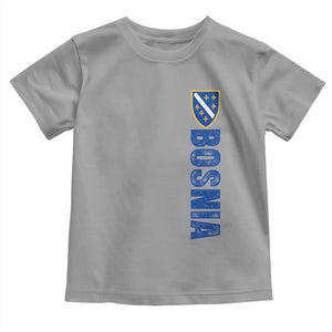 Bosnia Typography Coat of Arms Toddler T Shirt Golden Lily Shield Modern Graphic