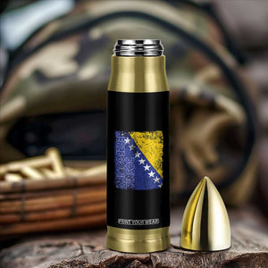 Vintage Grunge Bosnia Herzegovina National Flag Bullet Tumbler Bosnian Pride Soccer Heritage Sports Fan