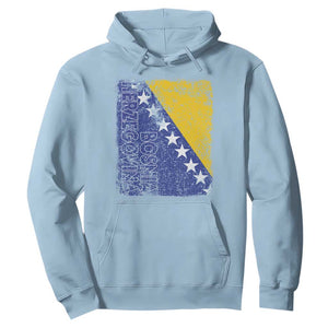 Vintage Grunge Bosnia Herzegovina National Flag Hoodie Bosnian Pride Soccer Heritage Sports Fan