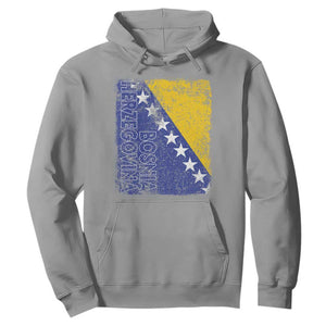 Vintage Grunge Bosnia Herzegovina National Flag Hoodie Bosnian Pride Soccer Heritage Sports Fan