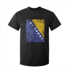 Vintage Grunge Bosnia Herzegovina National Flag T Shirt For Kid Bosnian Pride Soccer Heritage Sports Fan
