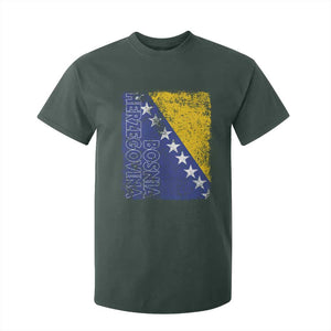 Vintage Grunge Bosnia Herzegovina National Flag T Shirt For Kid Bosnian Pride Soccer Heritage Sports Fan