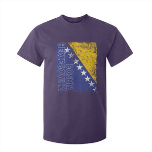 Vintage Grunge Bosnia Herzegovina National Flag T Shirt For Kid Bosnian Pride Soccer Heritage Sports Fan