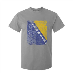 Vintage Grunge Bosnia Herzegovina National Flag T Shirt For Kid Bosnian Pride Soccer Heritage Sports Fan