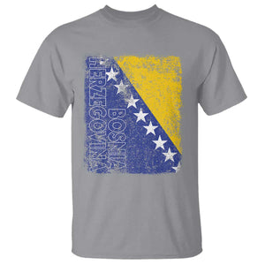 Vintage Grunge Bosnia Herzegovina National Flag T Shirt Bosnian Pride Soccer Heritage Sports Fan