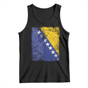 Vintage Grunge Bosnia Herzegovina National Flag Tank Top Bosnian Pride Soccer Heritage Sports Fan