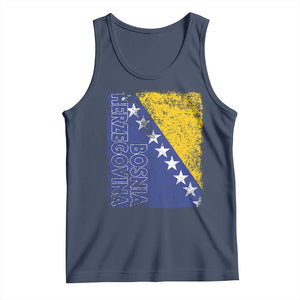 Vintage Grunge Bosnia Herzegovina National Flag Tank Top Bosnian Pride Soccer Heritage Sports Fan