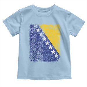 Vintage Grunge Bosnia Herzegovina National Flag Toddler T Shirt Bosnian Pride Soccer Heritage Sports Fan