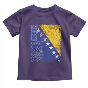 Vintage Grunge Bosnia Herzegovina National Flag Toddler T Shirt Bosnian Pride Soccer Heritage Sports Fan