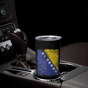 Vintage Grunge Bosnia Herzegovina National Flag Tumbler Cup Bosnian Pride Soccer Heritage Sports Fan