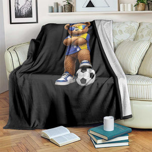 Cool Bosnia Herzegovina Flag Teddy Bear Soccer Fan Throw Blanket BIH Bosnian Heritage Football Lovers