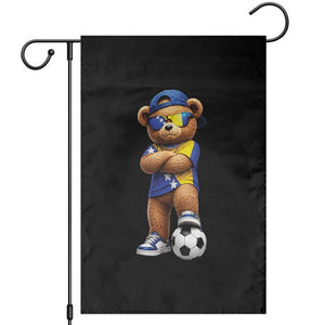 Cool Bosnia Herzegovina Flag Teddy Bear Soccer Fan Garden Flag BIH Bosnian Heritage Football Lovers