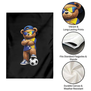 Cool Bosnia Herzegovina Flag Teddy Bear Soccer Fan Garden Flag BIH Bosnian Heritage Football Lovers