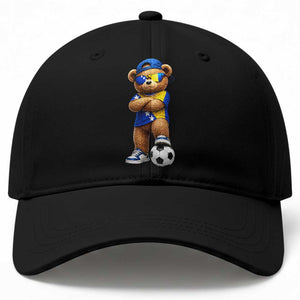 Cool Bosnia Herzegovina Flag Teddy Bear Soccer Fan Baseball Cap BIH Bosnian Heritage Football Lovers
