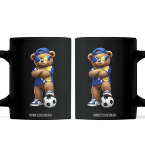 Cool Bosnia Herzegovina Flag Teddy Bear Soccer Fan Coffee Mug BIH Bosnian Heritage Football Lovers