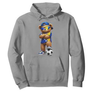 Cool Bosnia Herzegovina Flag Teddy Bear Soccer Fan Hoodie BIH Bosnian Heritage Football Lovers