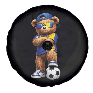 Cool Bosnia Herzegovina Flag Teddy Bear Soccer Fan Spare Tire Cover BIH Bosnian Heritage Football Lovers