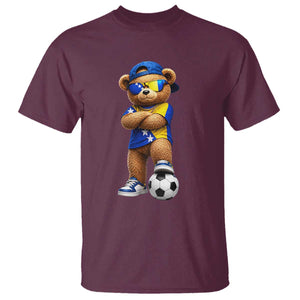Cool Bosnia Herzegovina Flag Teddy Bear Soccer Fan T Shirt BIH Bosnian Heritage Football Lovers