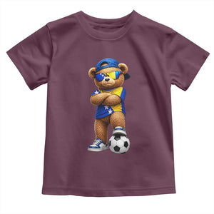 Cool Bosnia Herzegovina Flag Teddy Bear Soccer Fan Toddler T Shirt BIH Bosnian Heritage Football Lovers