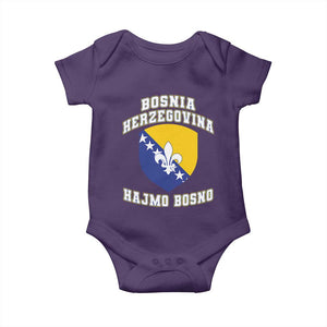 Hajmo Bosno Lets Go Bosnia Herzegovina Flag Baby Onesie Golden Lily Soccer Football Fan Athletic Graphic TS02 Purple Print Your Wear