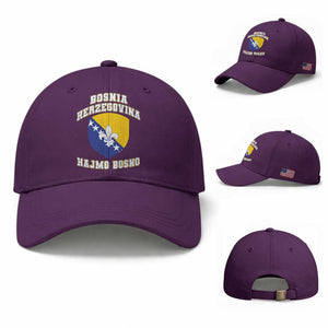 Hajmo Bosno Lets Go Bosnia Herzegovina Flag Baseball Cap Golden Lily Soccer Football Fan Athletic Graphic