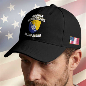 Hajmo Bosno Lets Go Bosnia Herzegovina Flag Baseball Cap Golden Lily Soccer Football Fan Athletic Graphic