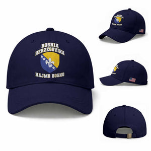 Hajmo Bosno Lets Go Bosnia Herzegovina Flag Baseball Cap Golden Lily Soccer Football Fan Athletic Graphic