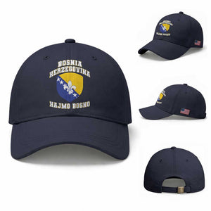 Hajmo Bosno Lets Go Bosnia Herzegovina Flag Baseball Cap Golden Lily Soccer Football Fan Athletic Graphic