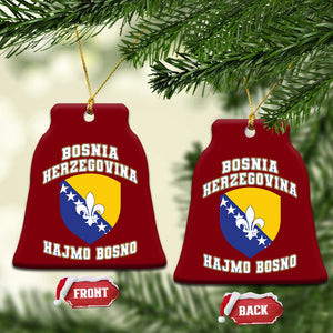 Hajmo Bosno Lets Go Bosnia Herzegovina Flag Ceramic Ornament Golden Lily Soccer Football Fan Athletic Graphic TS02 Print Your Wear