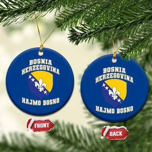 Hajmo Bosno Lets Go Bosnia Herzegovina Flag Ceramic Ornament Golden Lily Soccer Football Fan Athletic Graphic TS02 1pc Blue Print Your Wear