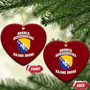 Hajmo Bosno Lets Go Bosnia Herzegovina Flag Ceramic Ornament Golden Lily Soccer Football Fan Athletic Graphic TS02 Print Your Wear
